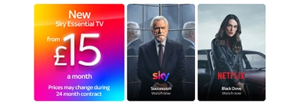 Enjoy great savings with Sky Essentials TV from £15 offer